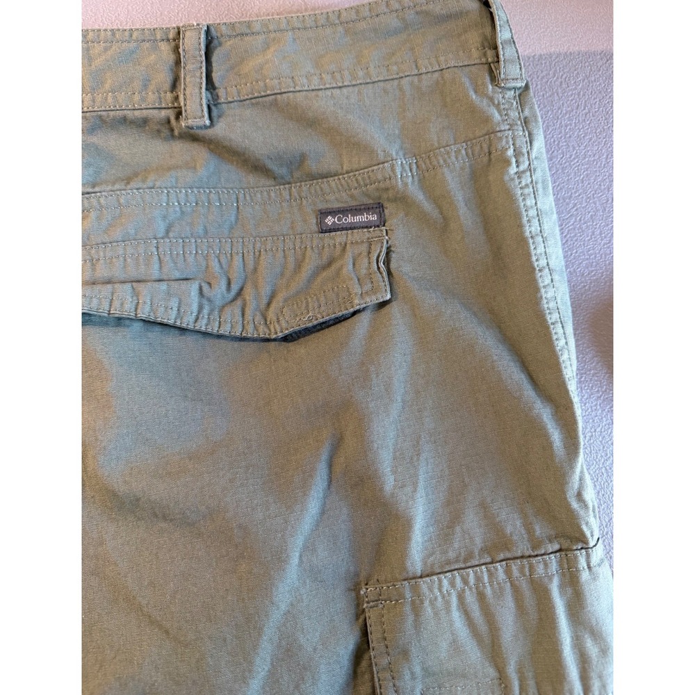 Columbia Cargo Shorts Mens 50 Olive Green Regular Fit Cotton Outdoor Hiking 8" - Picture 7 of 10